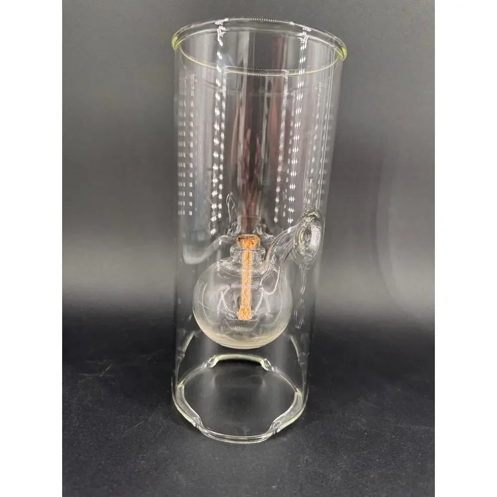 Wolfard Glass Oil Lamps Set 2 Hand Blown Glass Hurricane Candle Lanterns Modern